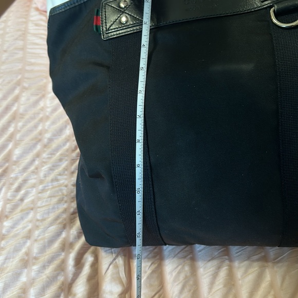 Authentic GUCCI Web Sherry Line Parana Tote Bag Nylon Leather Black - Picture 16 of 16